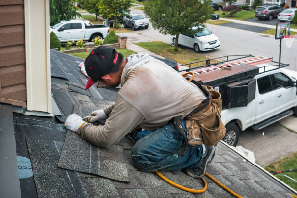 Professional Roofing technician working in Holley, NY